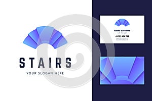 Logo and business card template with stair sign.