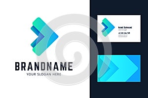 Logo and business card template with two arrows.