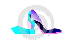 Logo Business women, Shoe tie. Abstract Creative biz girl concept, vector icon of for Web and Mobile Applications isolated. Vector