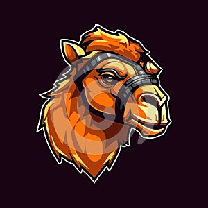 A logo of a camel head, designed in esports illustration style