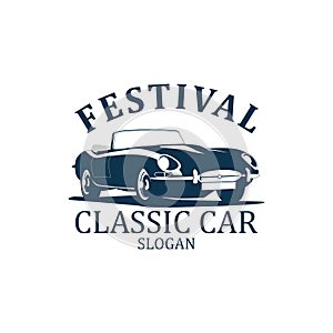 Classic car shilouette logo vector photo