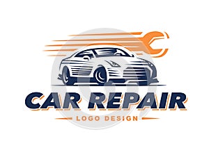 Logo car repair on light background