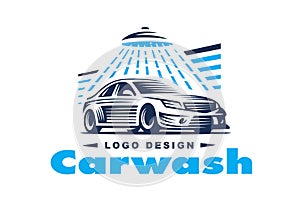 Logo car wash on light background.