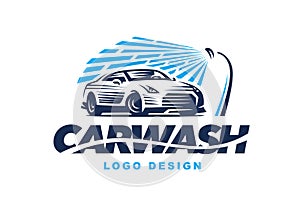 Logo car wash on light background.