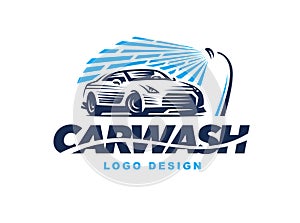 Logo car wash on light background. photo