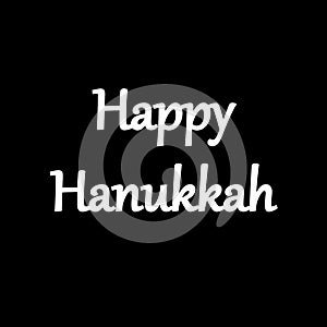 Logo and card with Happy Hanukkah. Calligraphic And Typographic. Retro color