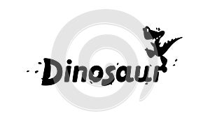 Logo of a cartoon dinosaur. Vector illustration. Children's image of the Dragon. Image is isolated on white background.