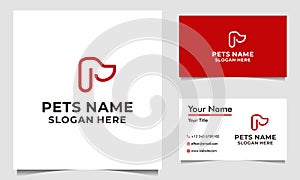 Simple Line Art Dog Logo Design vector Illustration