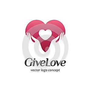 Logo for charity and care. Give love