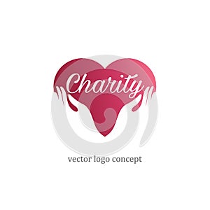 Logo for charity and care. Logo for the orphanage, baby care. photo
