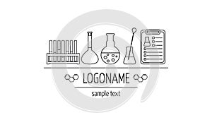 Logo for the chemical, medical, research laboratories, businesses, industries and products. Isolated image. Option 2. Vector