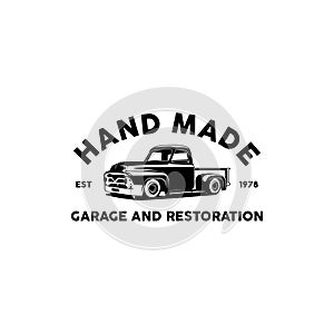 Handmade garage and restoration logo vector