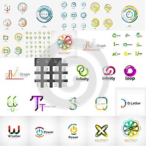 Logo collection, geometric business icon set photo