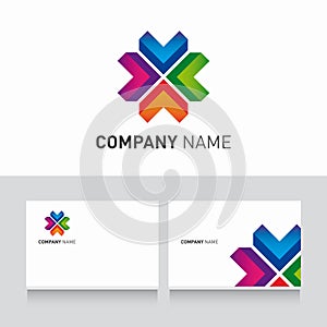 Logo colorful and business card template