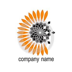 Logo for the company, sunflower flower. Vector