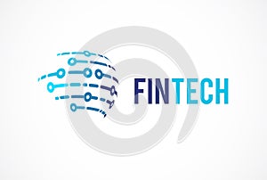 Logo concept for global fintech and digital finance industry
