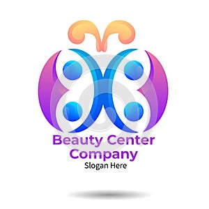 Logo Conceptual Abstract Business Symbols. Vector Signs with Gradients and Circles butterfly whitespace