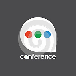 Logo for conferences. The symbol of the post, the message and the letters