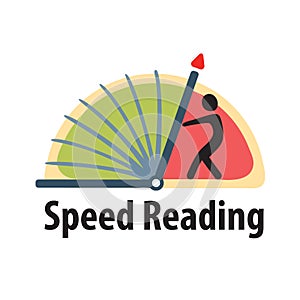 Logo for courses speed reading or words per minute test.