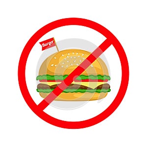 Logo-a crossed-out Burger sign-no fast food