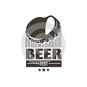 Logo curved cap from a beer with the inscription Beerfest..