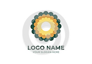 Logo DaisyFlower Top View or circle rounded