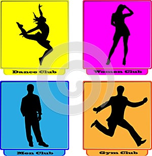 Logo dance women men gym club