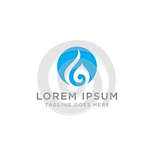 Logo Design with Abstract gas Icon with swirl icon