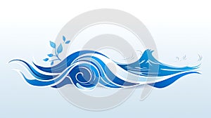 logo design blue sea water . Generate AI