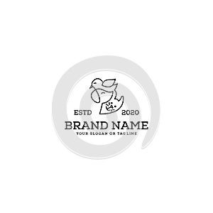 Logo design caring for dogs, cats and birds vector
