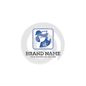 Logo design caring for dogs, cats and birds vector