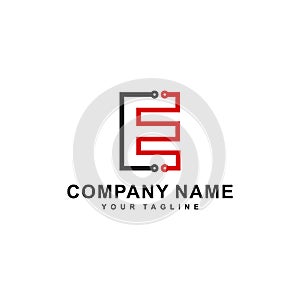 Logo design of CE or EC in vector for technology