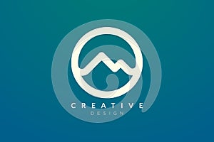 Logo design that combines circle objects with mountains