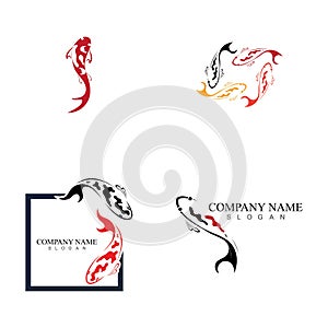 logo design concept of koi fish