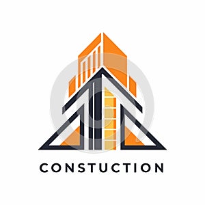 Logo design for a construction company, featuring typography and symbols representing strength and durability, Use typography in a photo