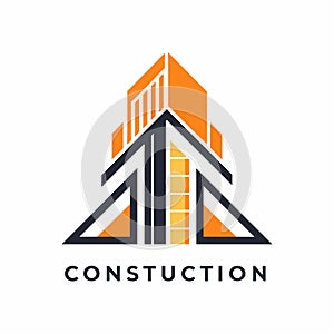 Logo design for a construction company, featuring typography and symbols representing strength and durability, Use typography in a