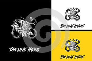 logo design of eagle and snake fighting vector black and white
