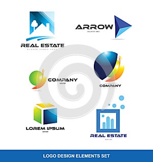 Logo design elements icon set