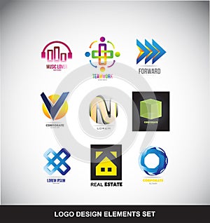 Logo design elements set icon