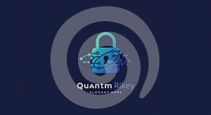 A logo design features a stylized padlock with circuit-like lines extending from it,