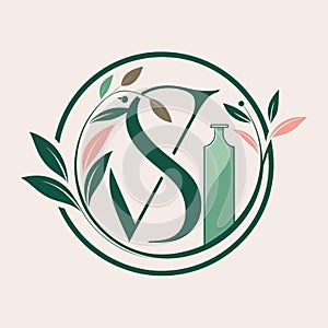 A logo design for a flower shop, featuring a simple yet elegant design incorporating the shops initial, A simple, elegant design