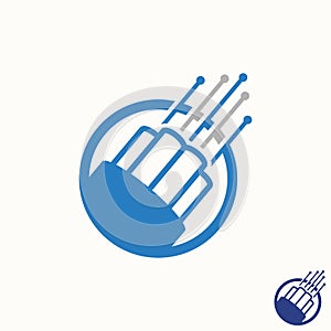 premium free vector stock simple and unique 3D shape fiber optical cable on circle. photo