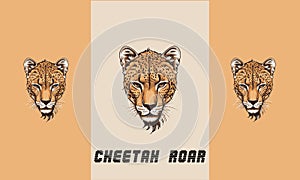 logo design of head cheetah vector mascot design