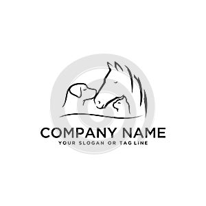 Logo design Horse Dog Cat vector r template