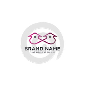 Logo design house infinity vector