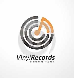 Logo design idea for music store or vinyl records shop