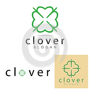 logo design inspiration icon illustration template vector clover or moringa leaves, for natural product design, health, medicine,