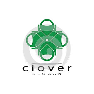 logo design inspiration icon illustration template vector clover or moringa leaves, for natural product design, health, medicine,