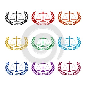 Logo Design for a law firm icon, color set