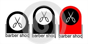 Logo design, logotype, barbershop business symbol